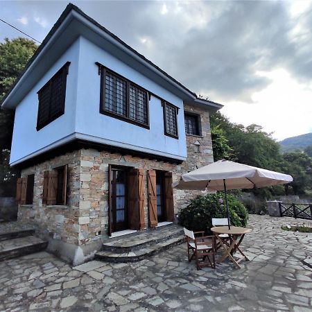 Cozy Blue Stone House With A Great Sea View. Villa Tsagarada Bagian luar foto