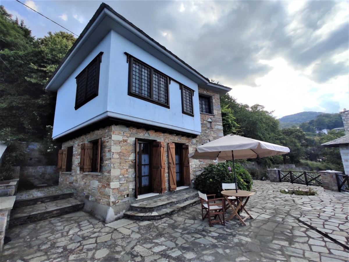 Cozy Blue Stone House With A Great Sea View. Villa Tsagarada Bagian luar foto