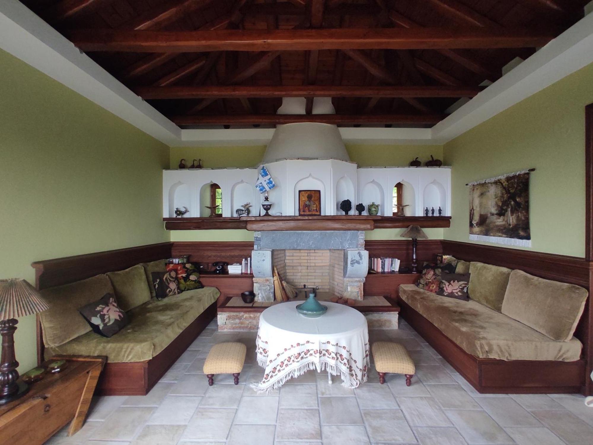 Cozy Blue Stone House With A Great Sea View. Villa Tsagarada Bagian luar foto