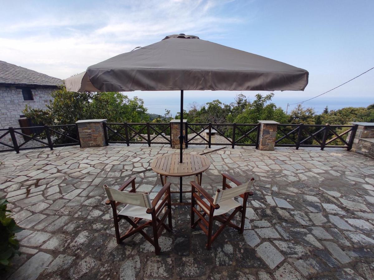 Cozy Blue Stone House With A Great Sea View. Villa Tsagarada Bagian luar foto